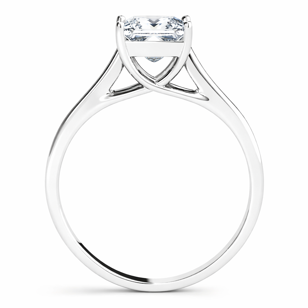 Solitaire Ring 1/3 Ct Princess Diamond 18K Gold Plated Engagement Wedding Jewelry