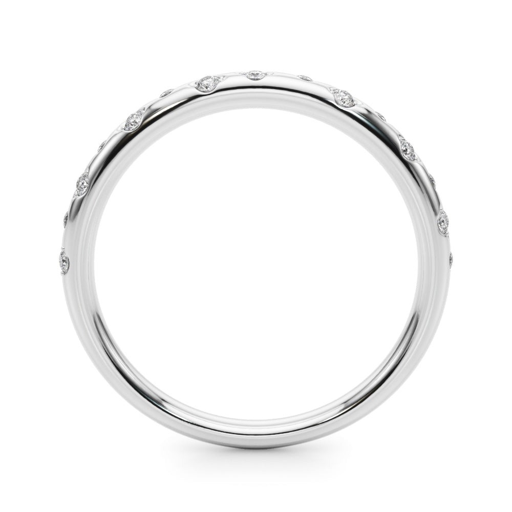 14K Gold 0.07 Ct FG/VVS1 Round Diamond Wedding Band
