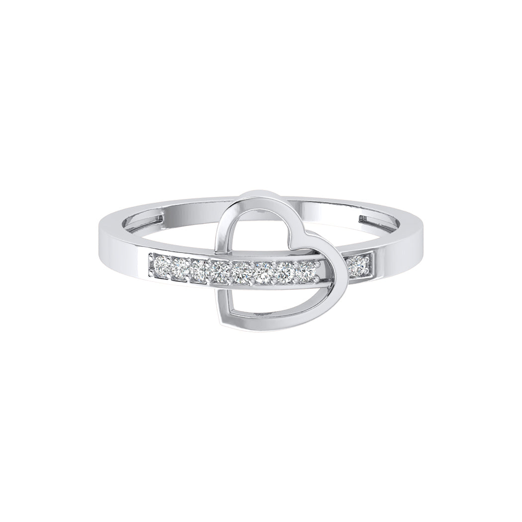 Wedding Band Jewelry 0.06Ct Diamond 14K Gold Heart Shape Engagement Rings