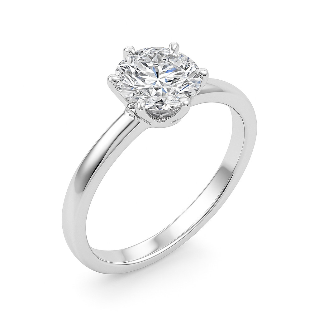 Classic 0.33 Ct Round Diamond Solitaire Ring in 14K Gold