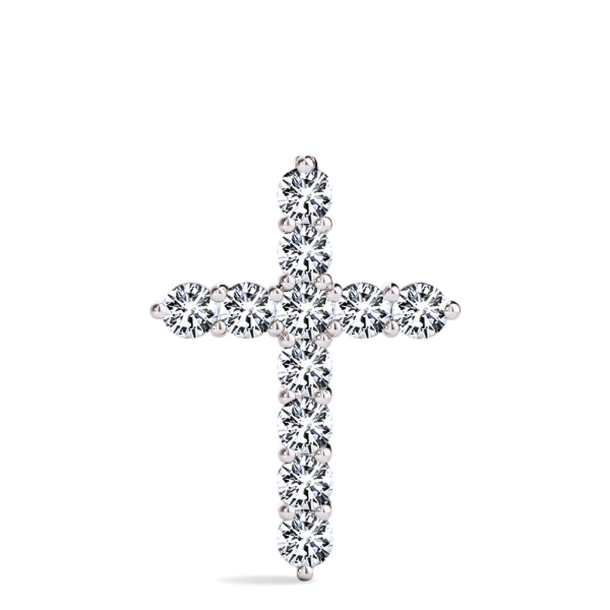 0.11CT Diamond Cross Pendant In 14K Gold With Box Chain