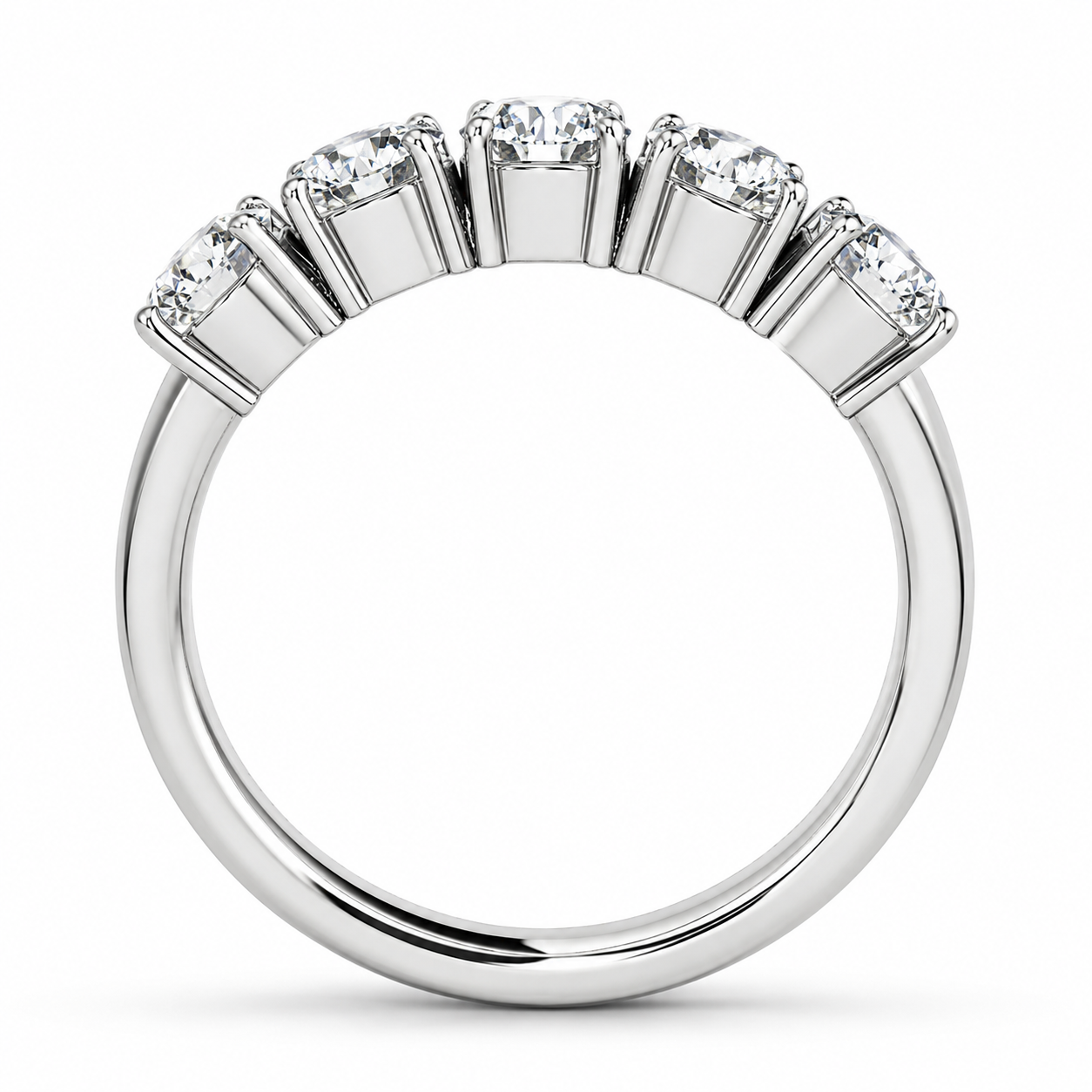 1.75 CT Lab Grown Diamond 5-Stone Ring in 14K Solid Gold | FG/VVS1 | Anniversary & Wedding Band | Rose, White & Yellow Gold