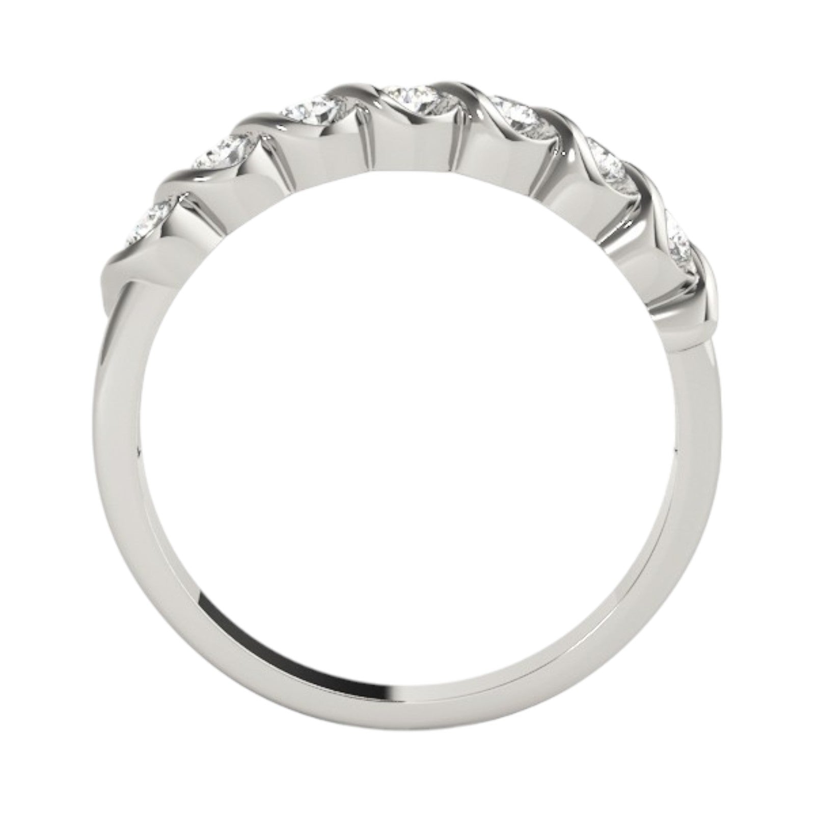 0.25 Ct Twisted Band Diamond Ring in 14K Gold