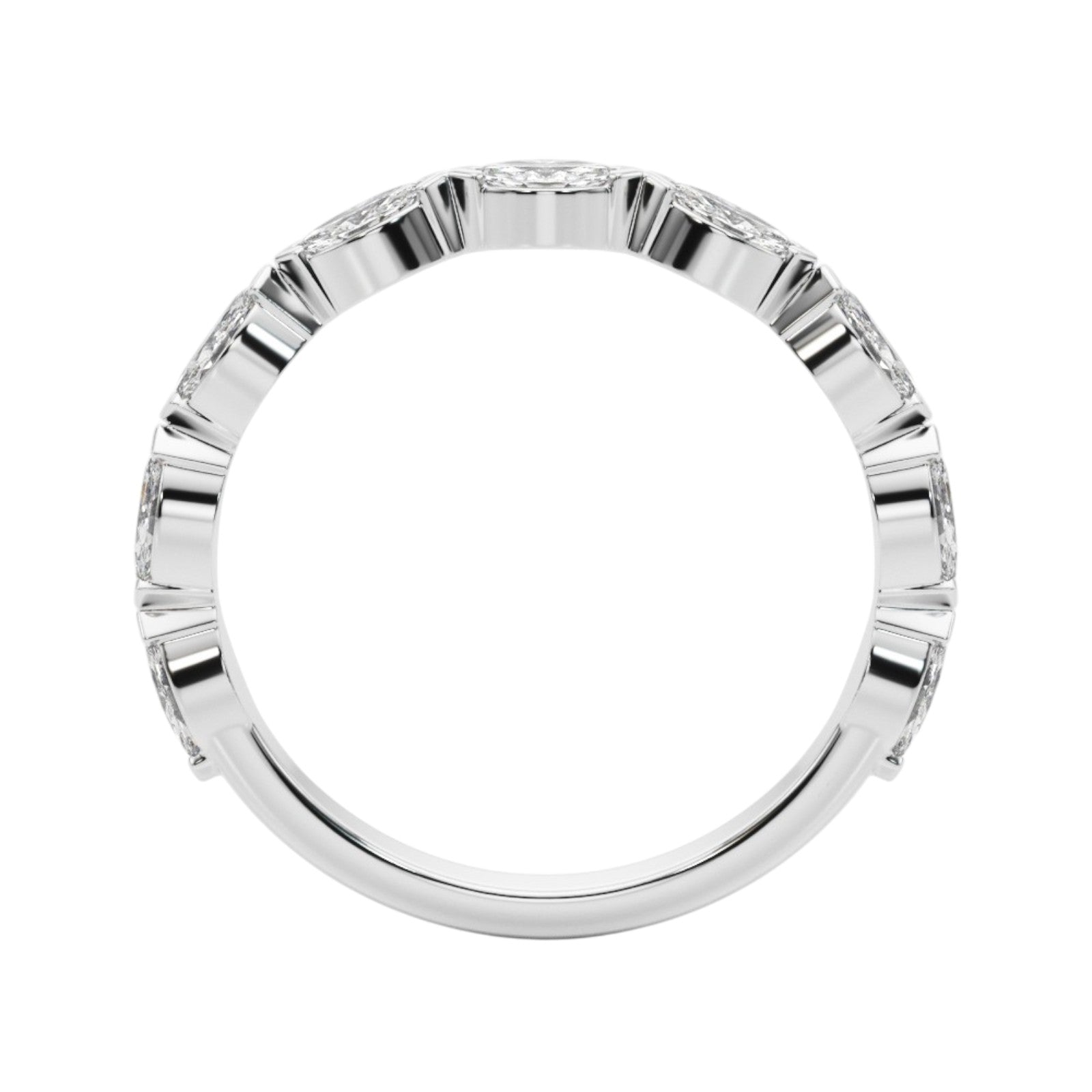 5/8 Carat Marquise Shape Brilliant Diamond Wedding Band In 10K Rose White & Yellow Gold