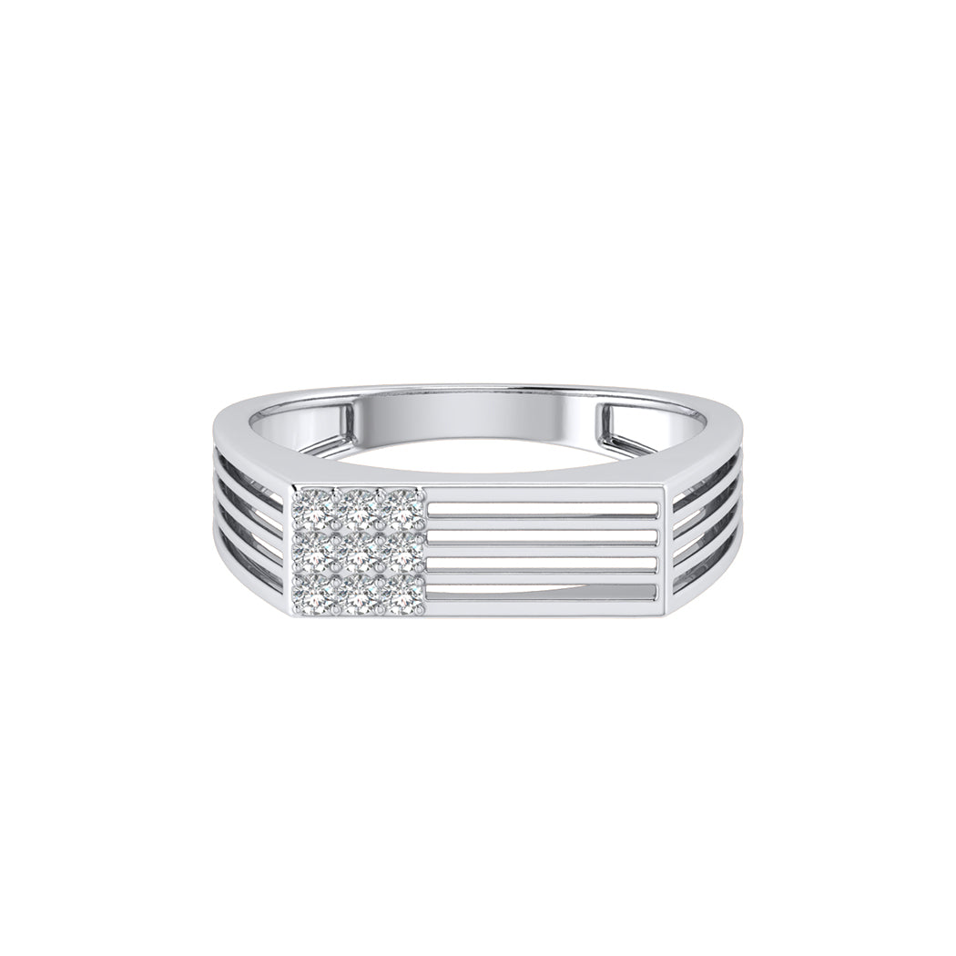 0.14Ct Diamond Men Wedding Engagement Band In 14K Solid Gold