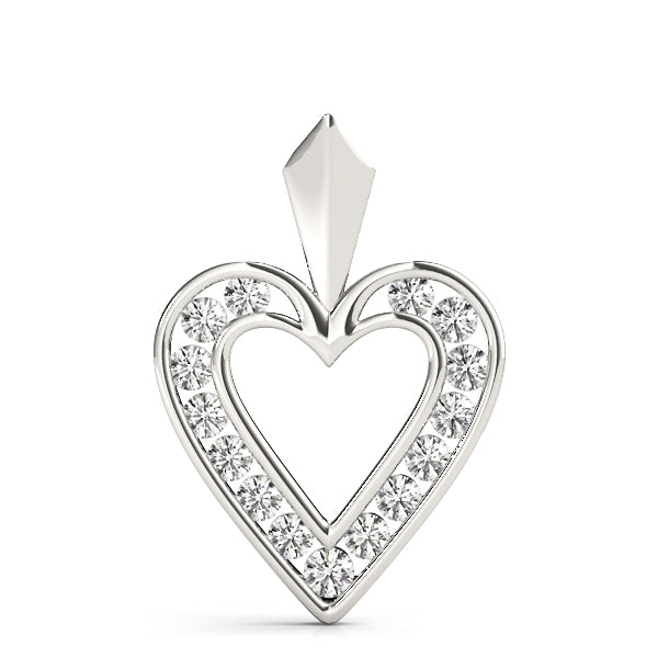1/4 Ct Diamond Heart Pendant Necklace With Chain In 14K Gold