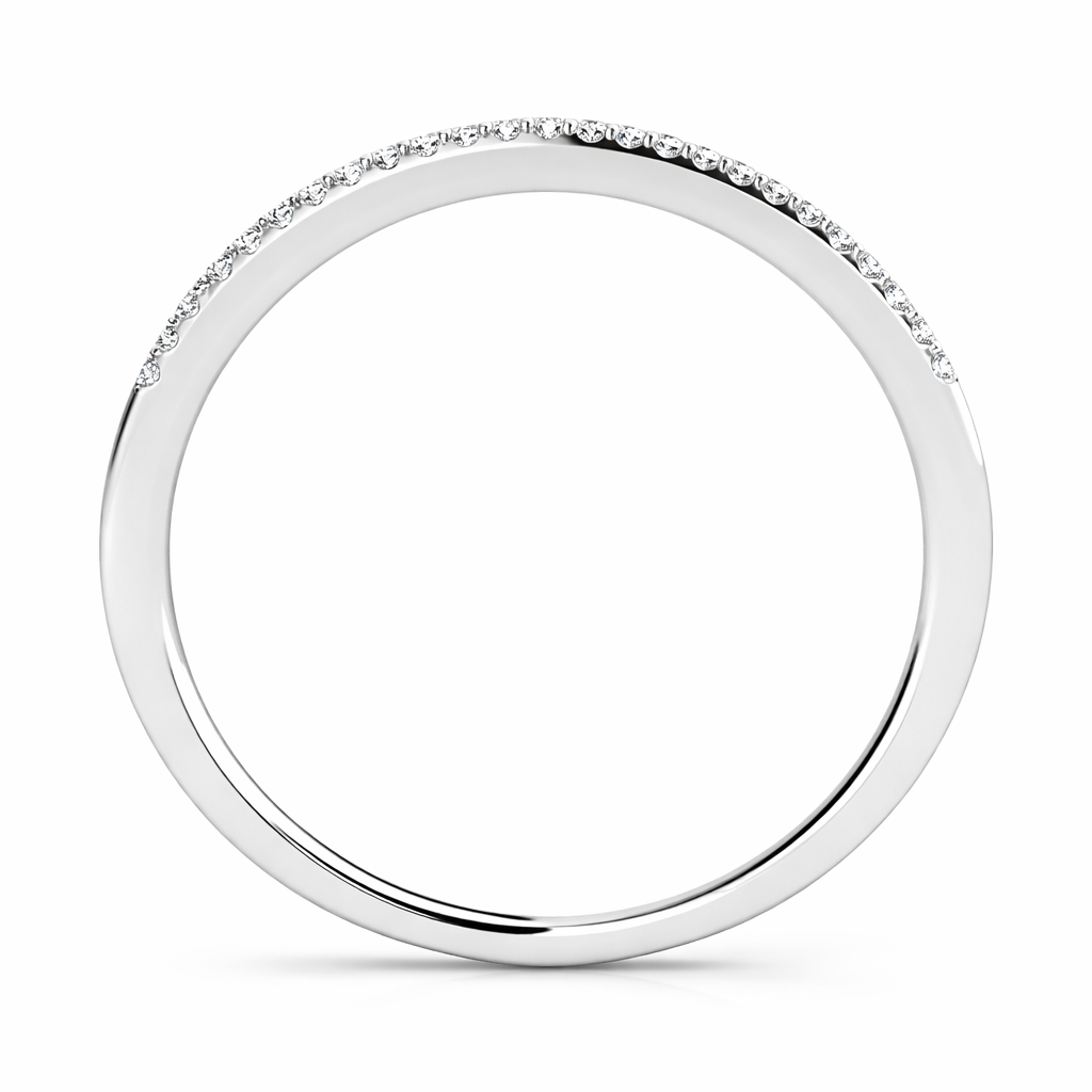 0.50CT Classic Diamond Half Eternity Band | 14K White Gold Dainty Wedding Ring | Promise Band