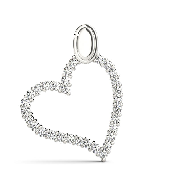 1.00  Ct Diamond Heart Pendant Necklace In 14K Gold