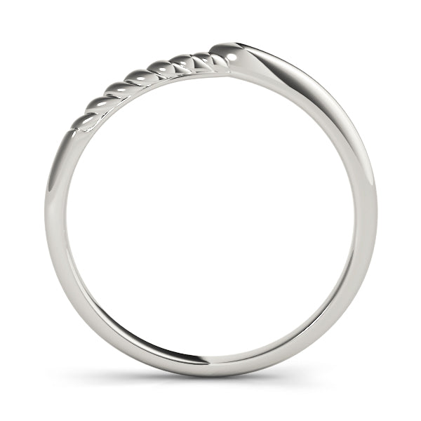 Elegant Twisted Rope Chevron Band in 10K White Gold