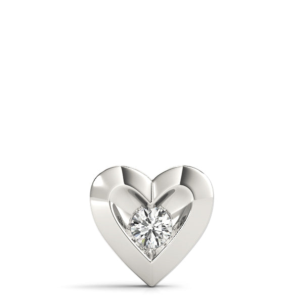 0.10CT Diamond Heart Shape Pendant Necklace In 14K Gold