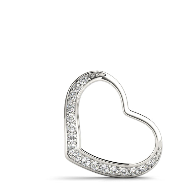 1/10 Ct Brilliant Diamond Heart Pendant In 10K Solid Gold With Chain
