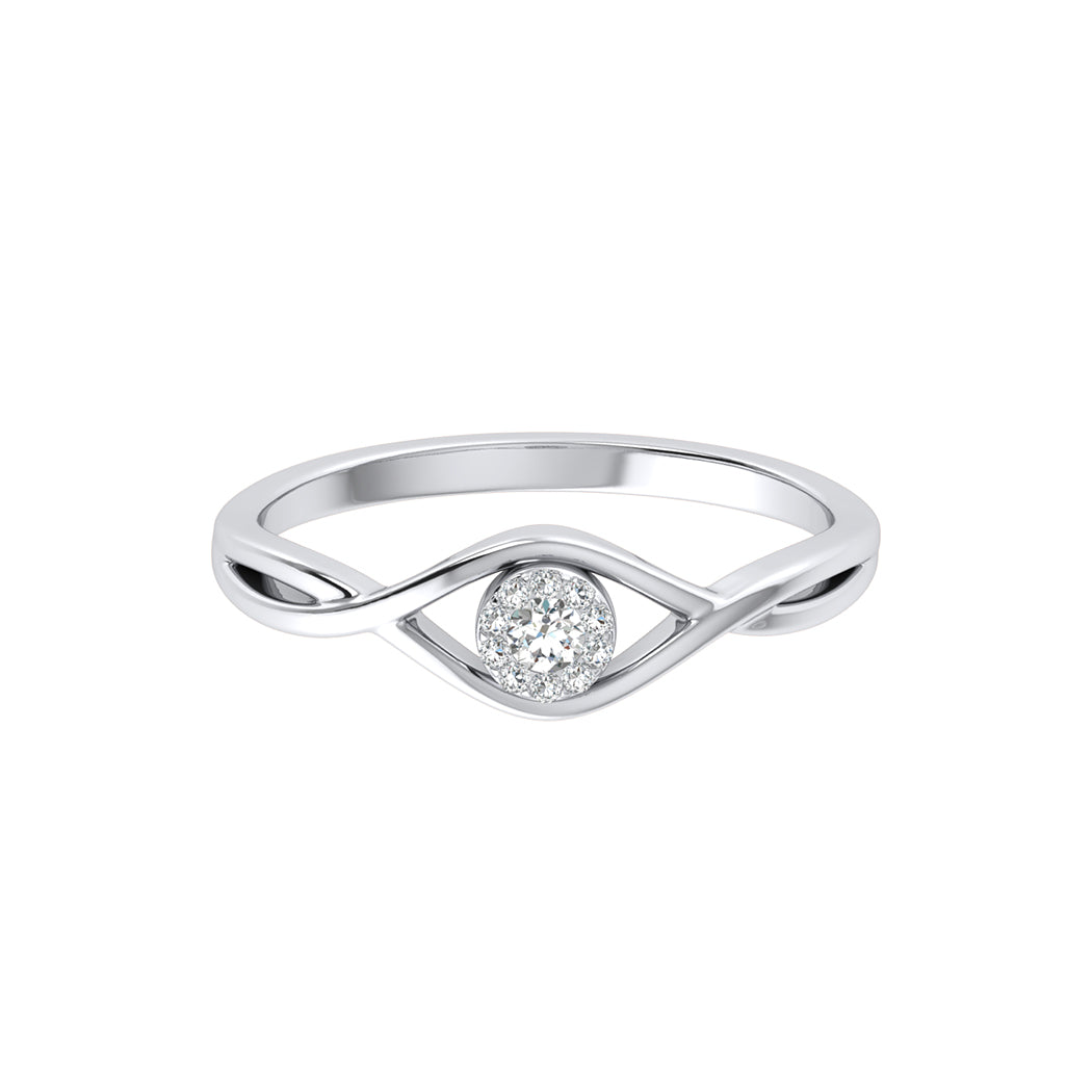 KohinoorGems 0.07Ct Halo Diamond Wedding Band In 14K Solid Gold Women Jewelry