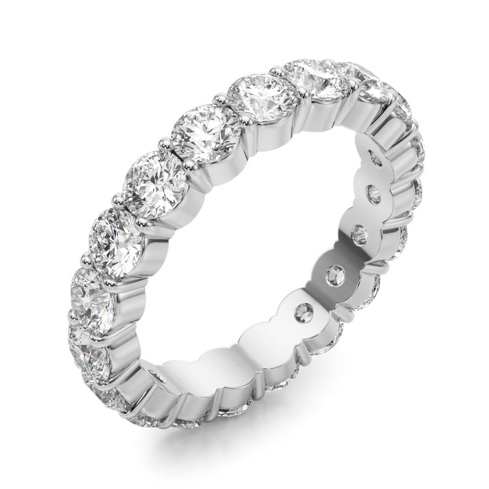 5.00 Ct FG/VVS1 Round Diamond Eternity Wedding Band In 14K White Gold