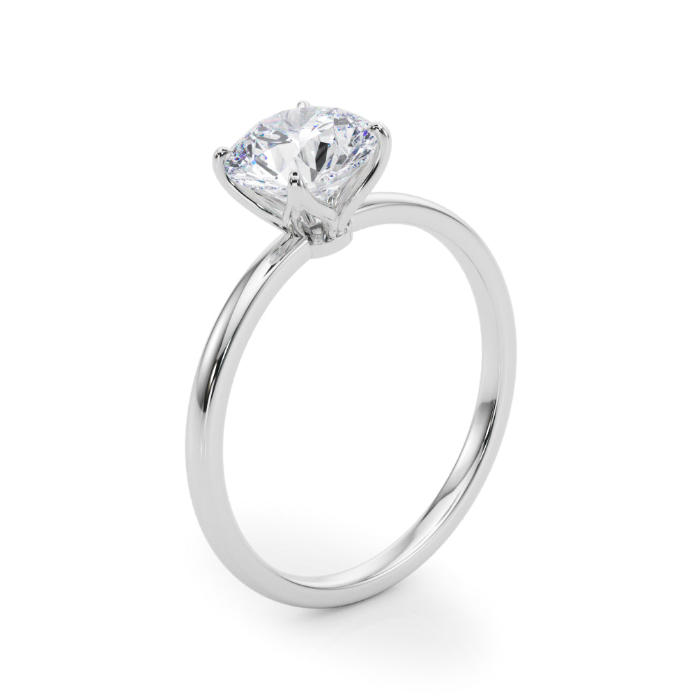 0.50Ct Solitaire Engagement Ring In 14K White/ Rose & Yellow Gold Jewelry