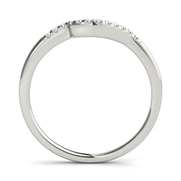 0.07 Ct Diamond Curved Wedding Band In 10K / 14K Gold