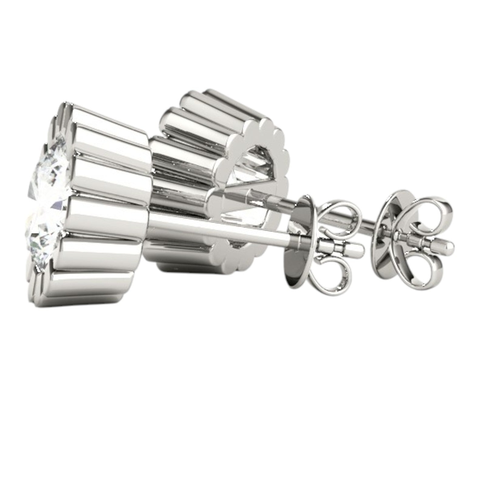 0.50 Ct Round Lab-Grown Diamond Bezel Set Stud Earrings in 14K Rose, White, or Yellow Gold
