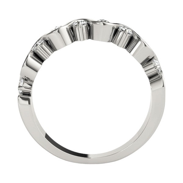 0.25 Ct Wavy Sparkle Diamond Band Ring in 14K Gold
