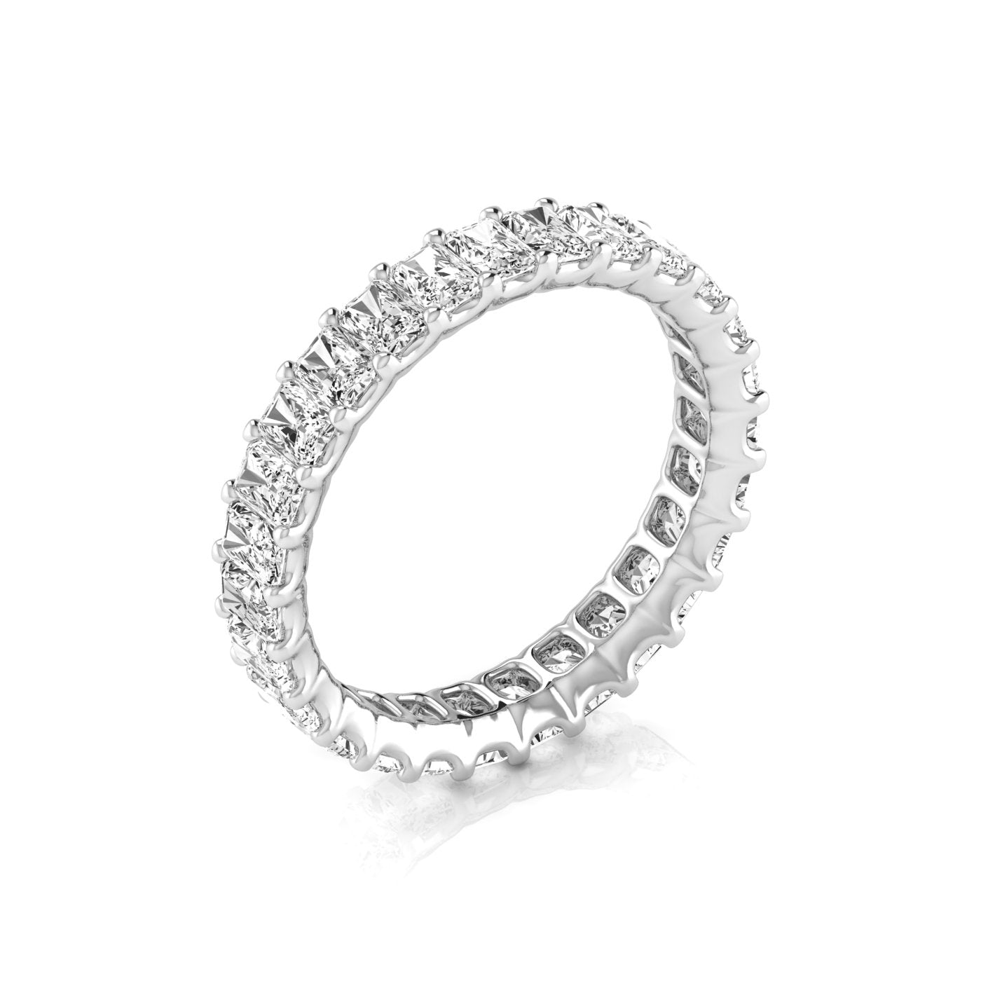 2.50 Ct Radiant Cut Lab Grown Diamond Eternity Band in 14K Gold – Full Eternity Design