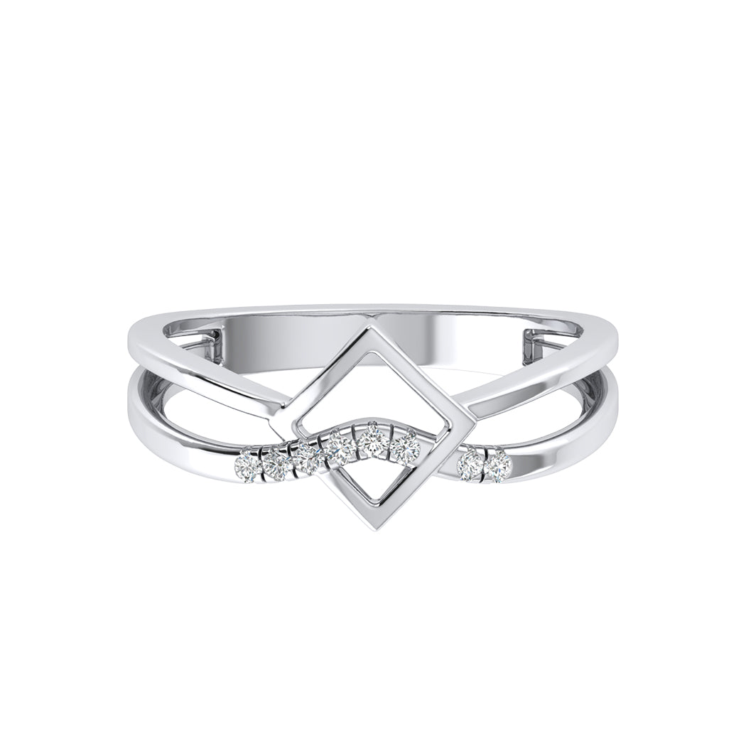 0.07Ct Diamond 14K Gold Wedding Engagement Band Women Jewelry