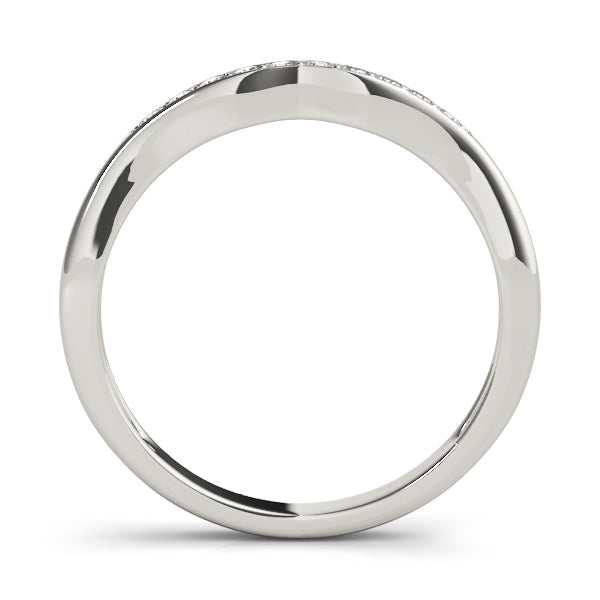 Wedding Band 0.06 Ct Round Diamond In 10K Solid Gold