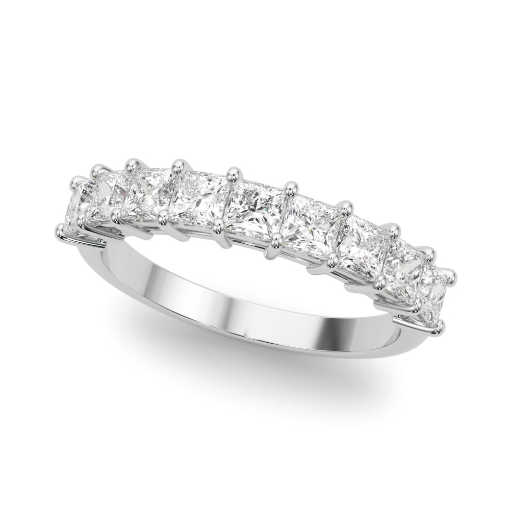 1.00 Ct Princess Diamond Wedding Band In 14K Gold