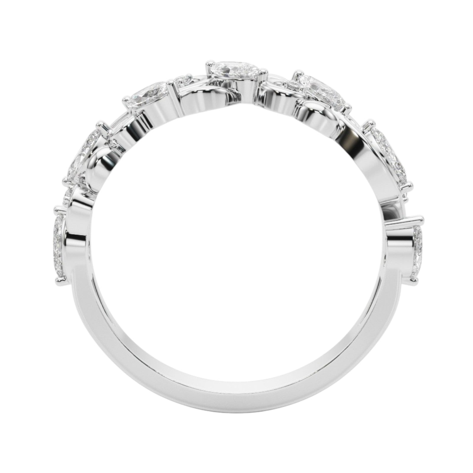 1/2 CT FG/VVS1 Diamond Designer Wedding Band In 10K White /Rose And Yellow Gold