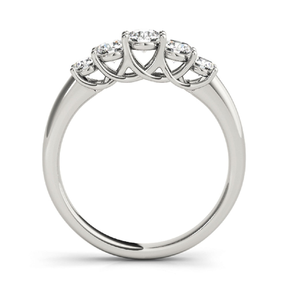 0.25 Ct 5-Stone Lab Grown Diamond Band Ring in 14K Yellow/ Rose & White  Gold