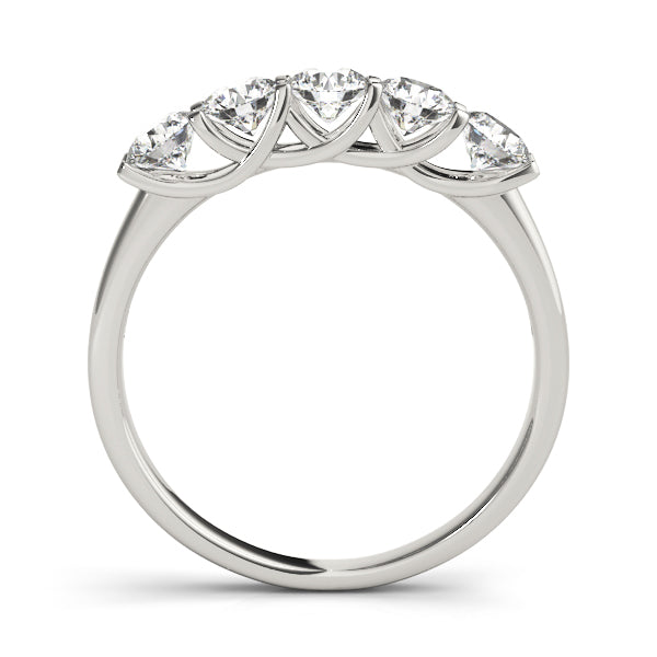 1.00ct Five Stone Wedding Band In 14K Gold