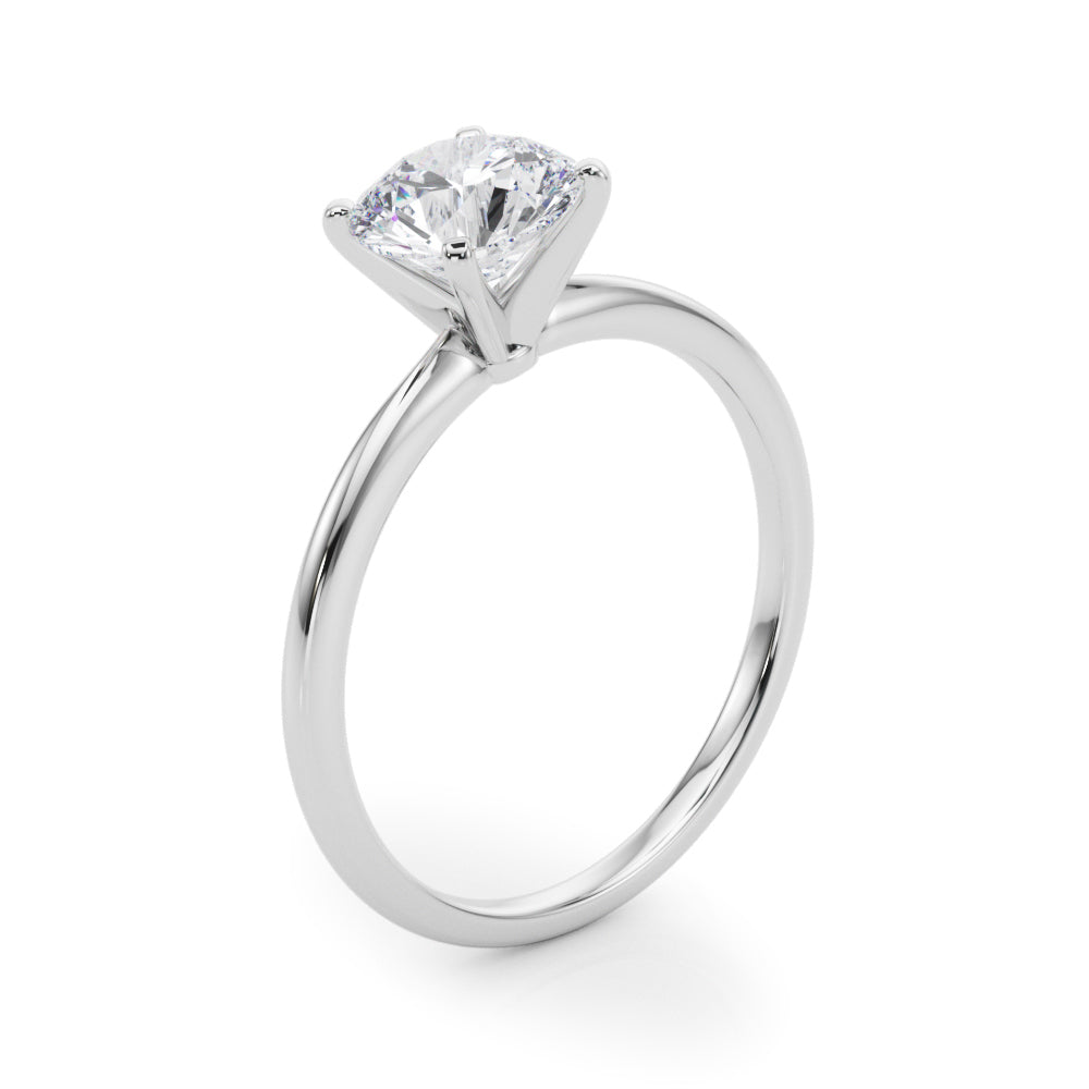 0.50Ct D/VVS1 Moissanite Solitaire Engagement Rings In 14K Gold