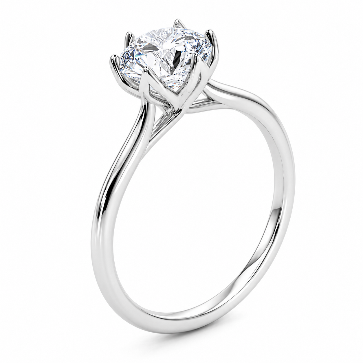 0.33 Ct Lab Grown Diamond Solitaire Engagement Ring in 14K White Gold