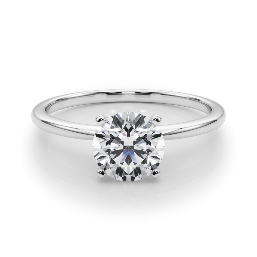 0.50Ct D/VVS1 Moissanite Solitaire Engagement Rings In 14K Gold