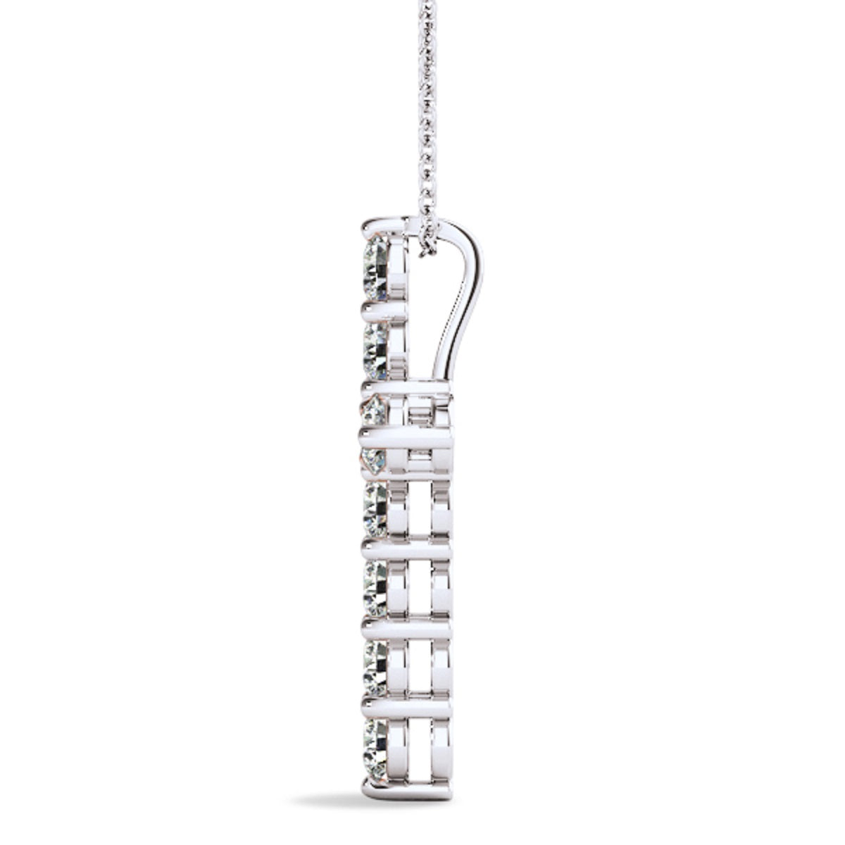 0.11CT Diamond Cross Pendant In 14K Gold With Box Chain