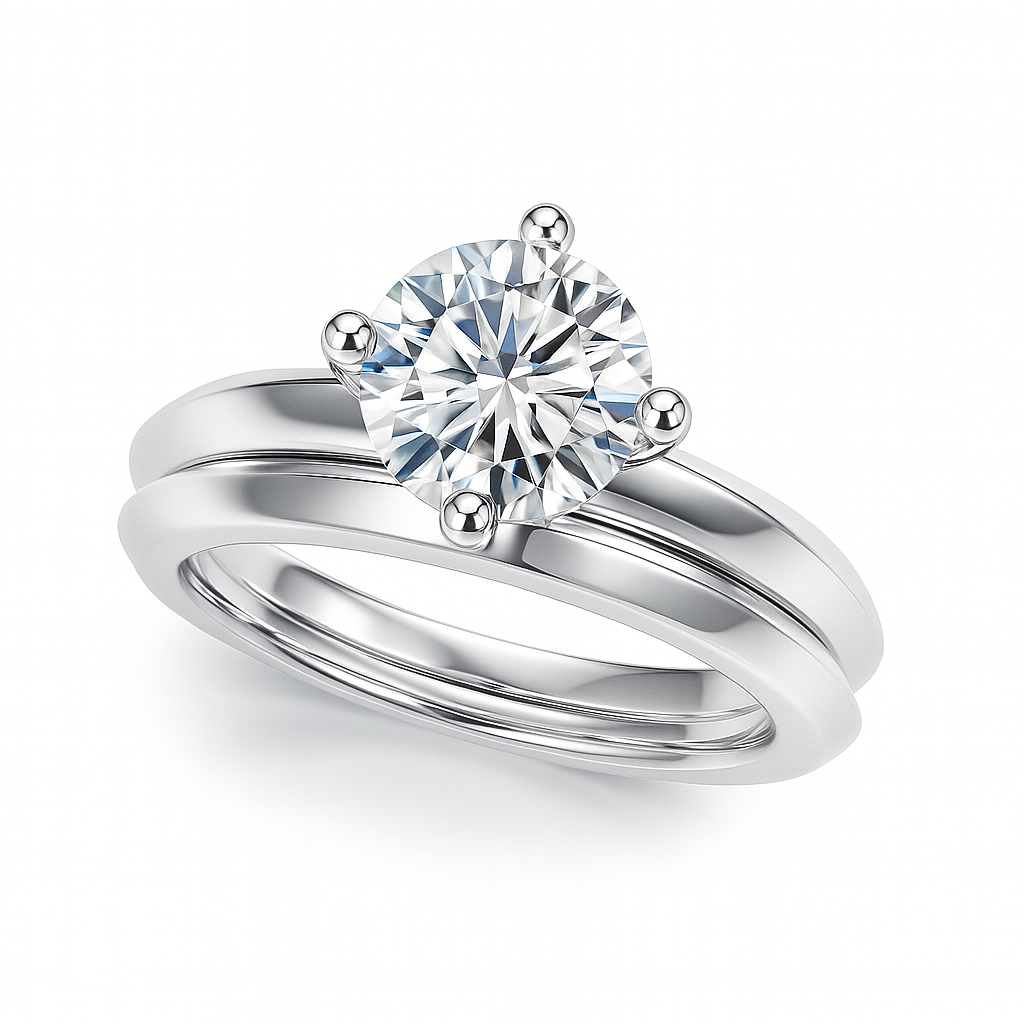 1/2 Ct Brilliant Diamond Solitaire Engagement Ring In 14K Gold