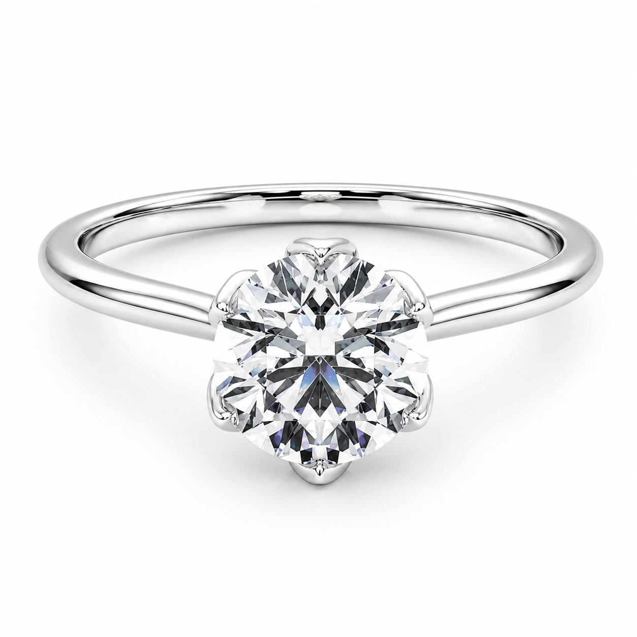 0.33 Ct Lab Grown Diamond Solitaire Engagement Ring in 14K White Gold
