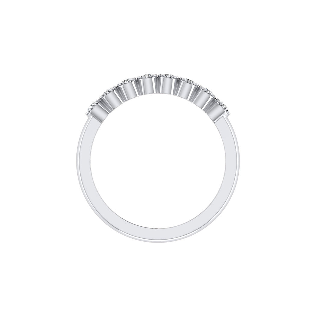 Wedding Band 14K Gold 0.25Ct Bezel Set Diamond Women Jewelry
