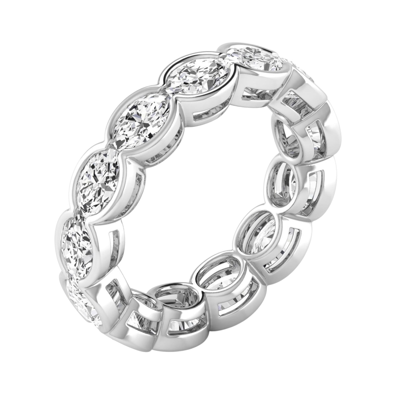 4.00 Ct Oval Diamond Eternity Wedding Band 14K Gold
