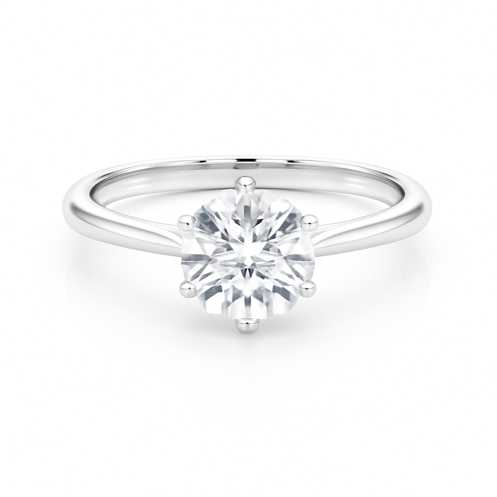 0.33 Ct Round Lab Grown Diamond Solitaire Ring in 14K Gold – Classic 6-Prong Setting
