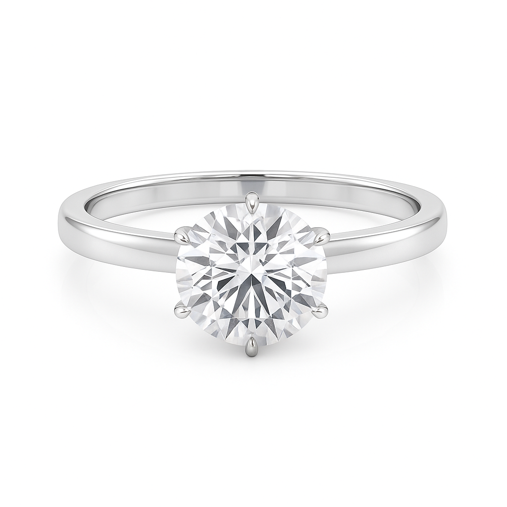 Classic 0.33 Ct Round Diamond Solitaire Ring in 14K Gold
