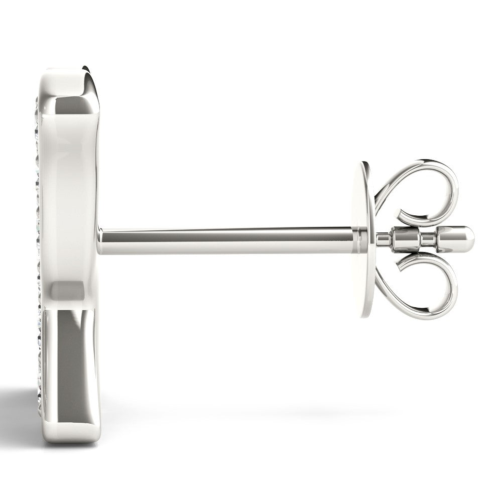 0.65 Ct Round Diamond Butterfly Stud Earrings In 14K Solid Gold