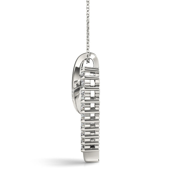 Heart Pendant 0.25 Ct Diamond Chain Necklace In 14K Gold