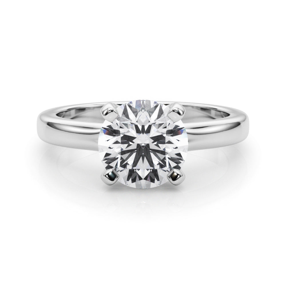 Classic 0.50 Ct Round Moissanite Solitaire Engagement Ring in 14K White Gold