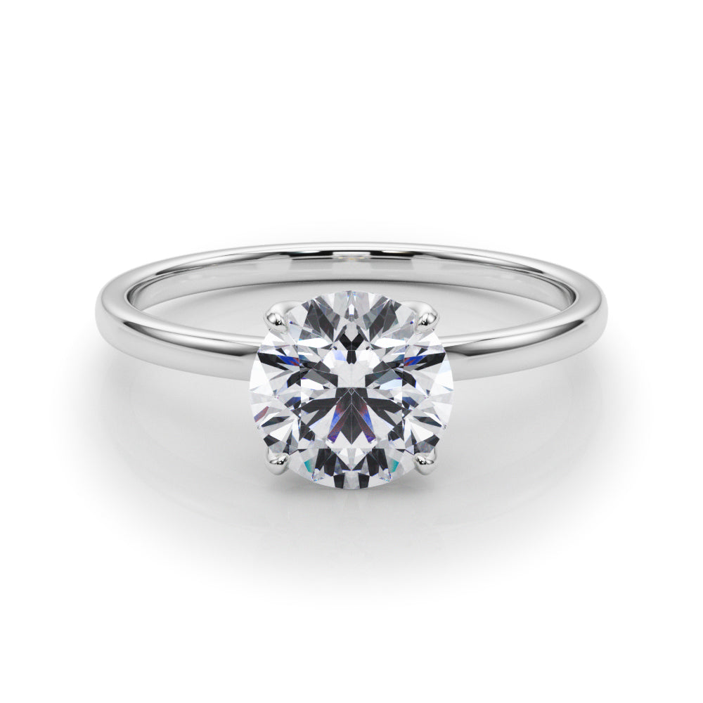 0.50Ct Solitaire Engagement Ring In 14K White/ Rose & Yellow Gold Jewelry