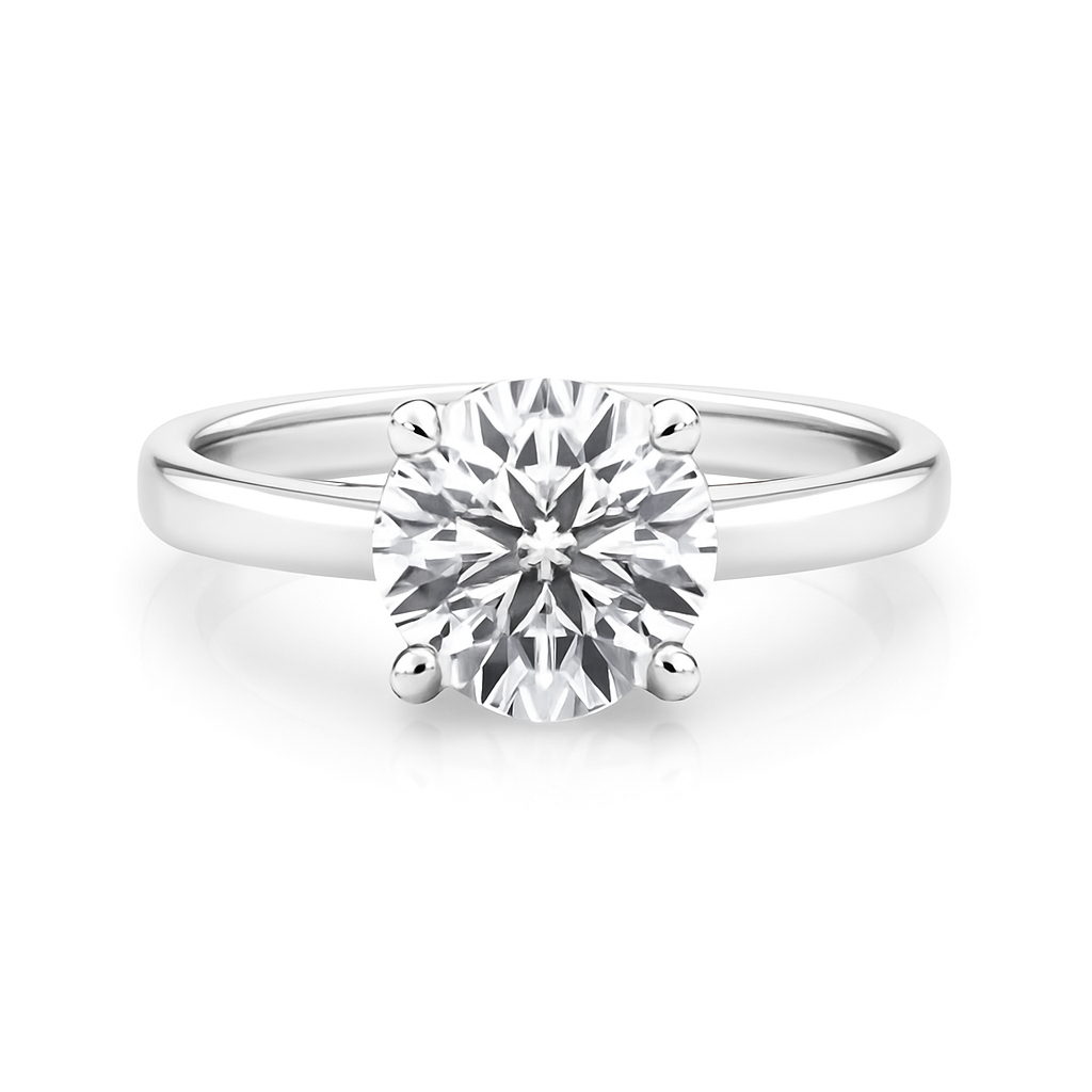 KohinoorGems Classic 1/2 Ct Round Solitaire Lab Grown Diamond Ring in 14K White/ Yellow And Rose Gold – Timeless 4-Prong Elegance