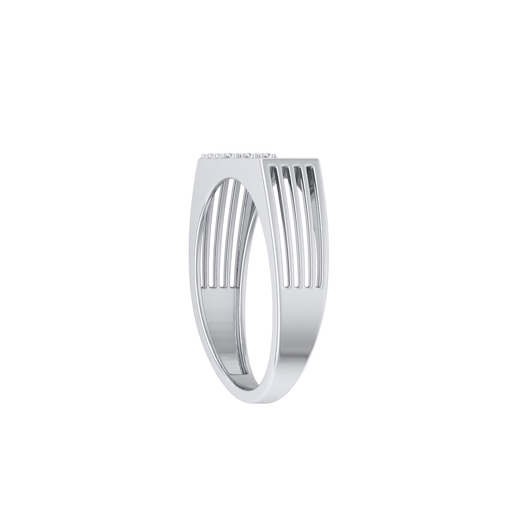 0.14Ct Diamond Men Wedding Engagement Band In 14K Solid Gold