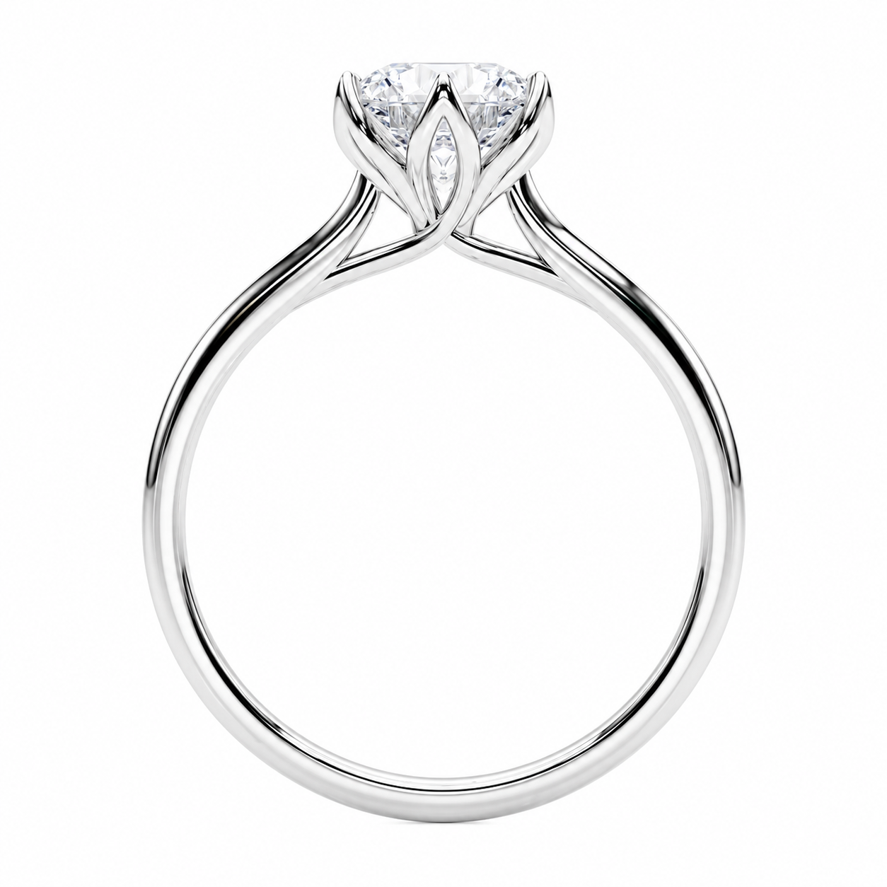 0.33 Ct Lab Grown Diamond Solitaire Engagement Ring in 14K White Gold