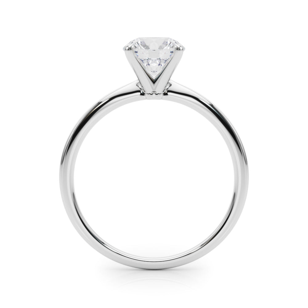 0.50Ct D/VVS1 Moissanite Solitaire Engagement Rings In 14K Gold