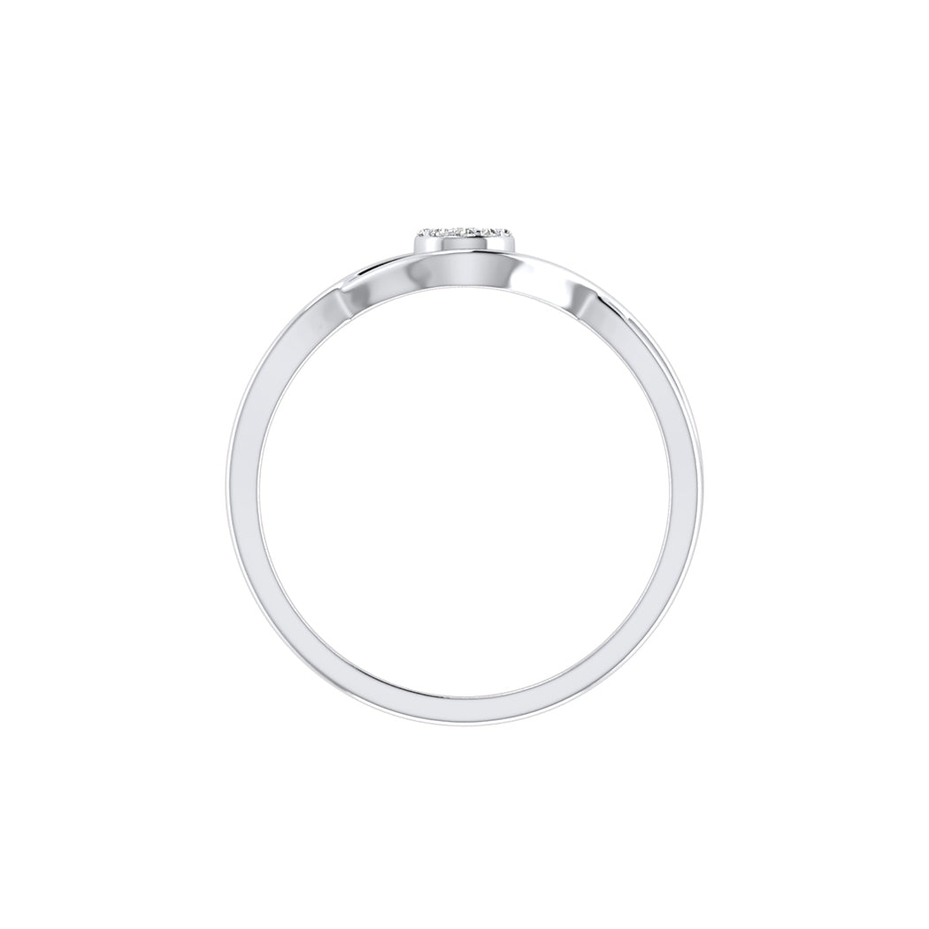 KohinoorGems 0.07Ct Halo Diamond Wedding Band In 14K Solid Gold Women Jewelry