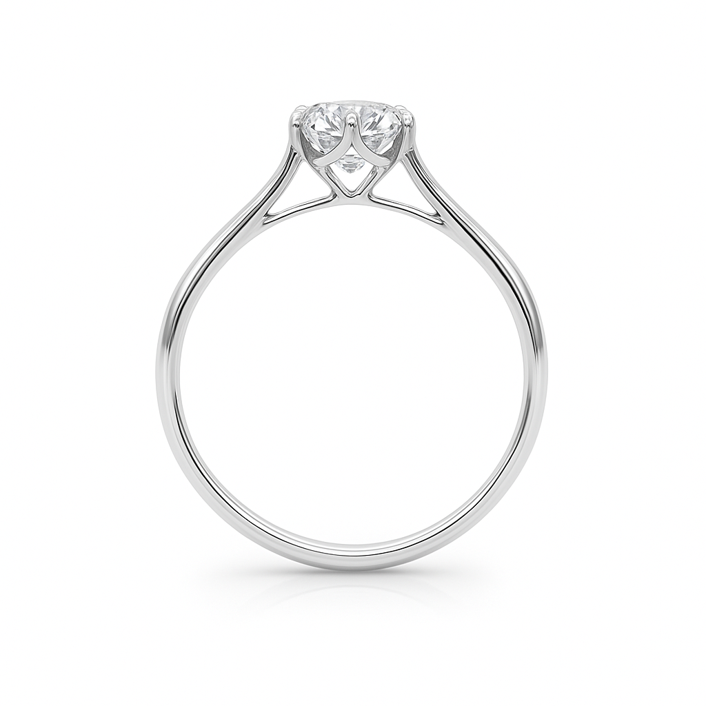 0.33 Ct Round Lab Grown Diamond Solitaire Ring in 14K Gold – Classic 6-Prong Setting