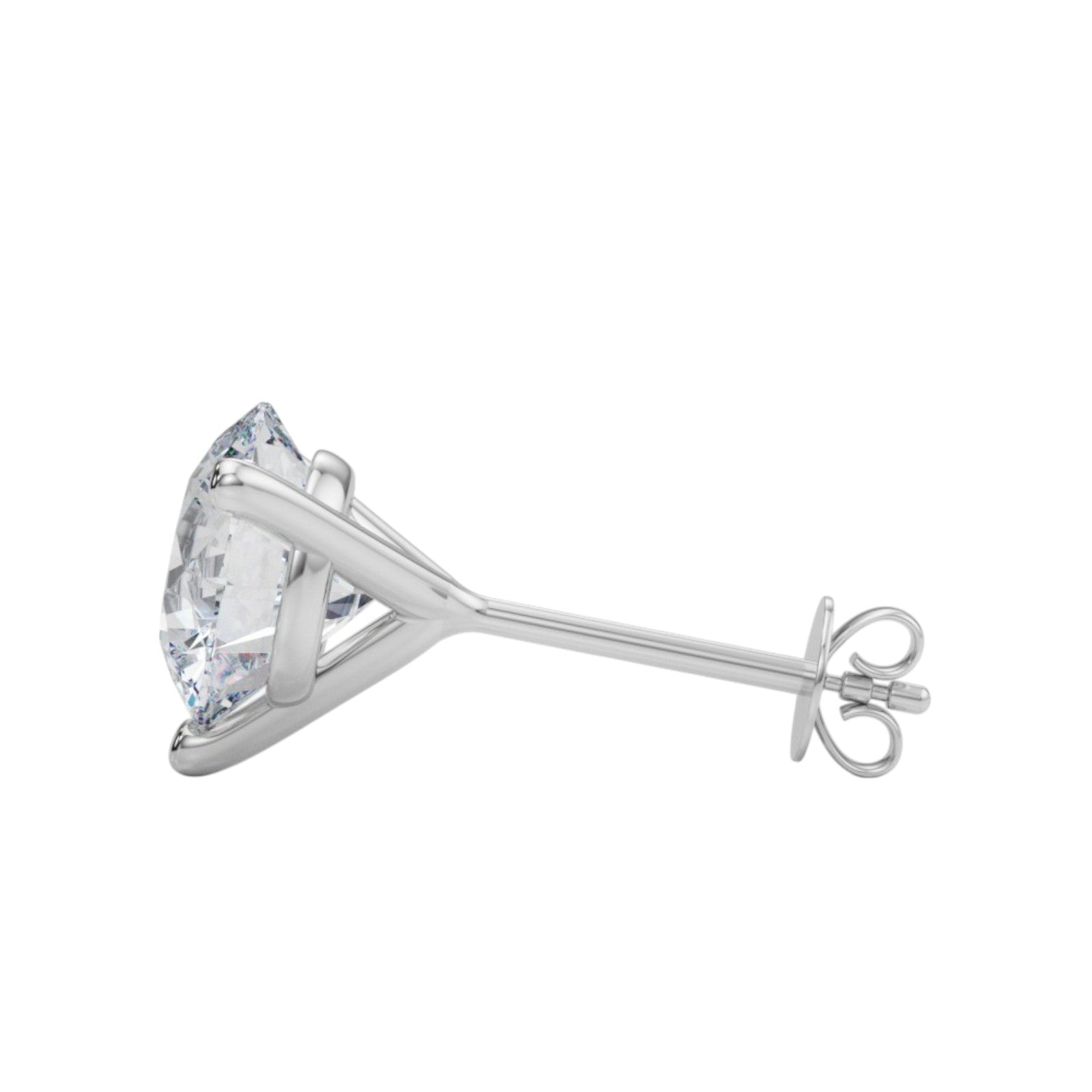 0.30 Carat Round Cut Diamond Martini Stud Earrings With Push Back In 14K White & Yellow Gold