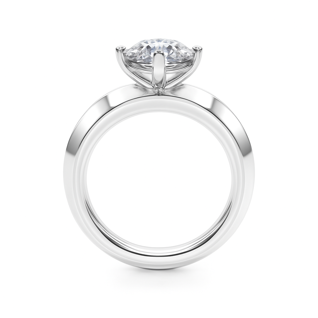 1/2 Ct Brilliant Diamond Solitaire Engagement Ring In 14K Gold